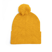 Cozy Pom-Pom Knit Cap with Embroidered Design, Winter Beanie, Casual Fashion Accessory, Gift for Her, Stylish Headwear