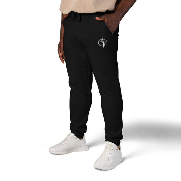 Cozy Unisex Fleece Sweatpants with Cute Embroidery, Casual Lounge Pants, Perfect for Relaxation, Gifts for Friends, Homewear