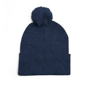 Cozy Pom-Pom Knit Cap with Embroidered Design, Winter Beanie, Casual Fashion Accessory, Gift for Her, Stylish Headwear