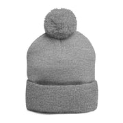 Cozy Pom-Pom Knit Cap with Embroidered Design, Winter Beanie, Casual Fashion Accessory, Gift for Her, Stylish Headwear