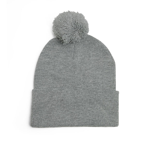 Cozy Pom-Pom Knit Cap with Embroidered Design, Winter Beanie, Casual Fashion Accessory, Gift for Her, Stylish Headwear