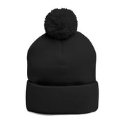 Cozy Pom-Pom Knit Cap with Embroidered Design, Winter Beanie, Casual Fashion Accessory, Gift for Her, Stylish Headwear