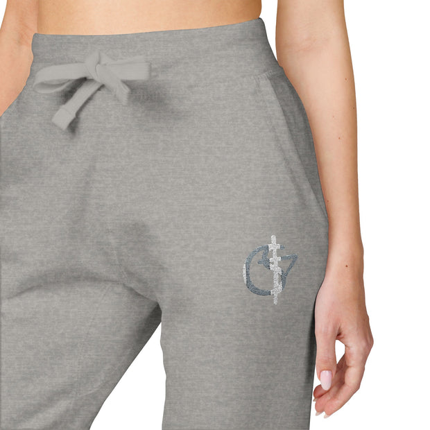 Cozy Unisex Fleece Sweatpants with Cute Embroidery, Casual Lounge Pants, Perfect for Relaxation, Gifts for Friends, Homewear