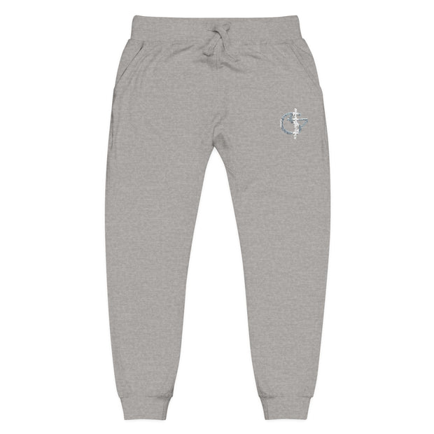 Cozy Unisex Fleece Sweatpants with Cute Embroidery, Casual Lounge Pants, Perfect for Relaxation, Gifts for Friends, Homewear