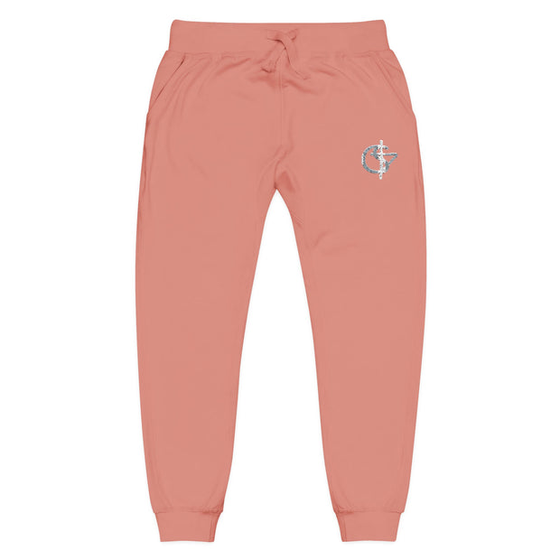 Cozy Unisex Fleece Sweatpants with Cute Embroidery, Casual Lounge Pants, Perfect for Relaxation, Gifts for Friends, Homewear